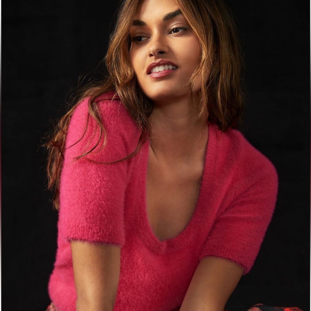 Anthropologie Pink Crew Neck Sweater